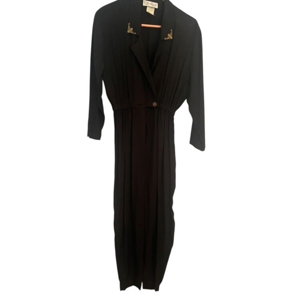 En Focus Vintage Jumpsuit Embellished Party Cocktail Dressy Black 3/4